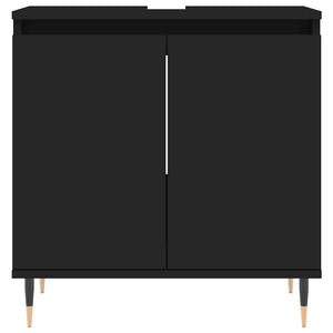 Ντουλάπι Μπάνιου Μαύρο 58 x 33 x 60 εκ. από Επεξεργασμένο Ξύλο