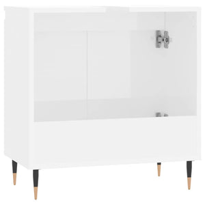 Ντουλάπι Μπάνιου Γυαλ. Λευκό 58 x 33 x 60 εκ. από Επεξεργ. Ξύλο - Pakobazaar