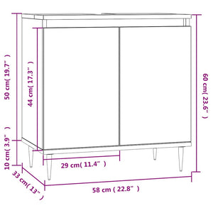 Ντουλάπι Μπάνιου Καπνιστή Δρυς 58 x 33 x 60 εκ. Επεξεργ. Ξύλο