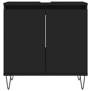 Ντουλάπι Μπάνιου Μαύρο 58 x 33 x 60 εκ. από Επεξεργασμένο Ξύλο - Pakobazaar