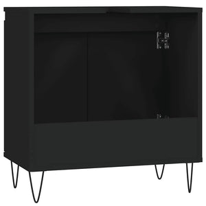 Ντουλάπι Μπάνιου Μαύρο 58 x 33 x 60 εκ. από Επεξεργασμένο Ξύλο - Pakobazaar