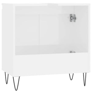 Ντουλάπι Μπάνιου Γυαλ. Λευκό 58 x 33 x 60 εκ. από Επεξεργ. Ξύλο