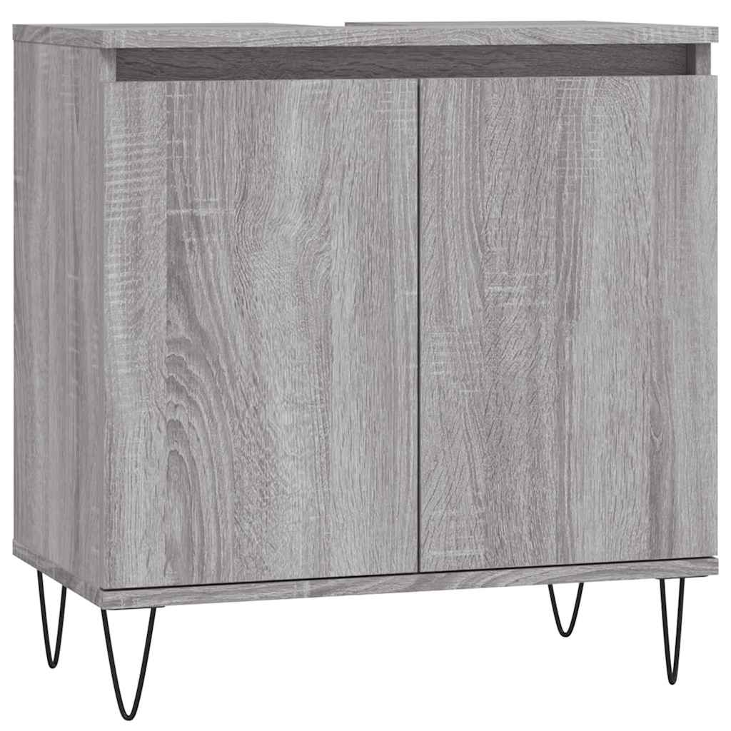 Ντουλάπι Μπάνιου Γκρι Sonoma 58 x 33 x 60 εκ. από Επεξεργ. Ξύλο