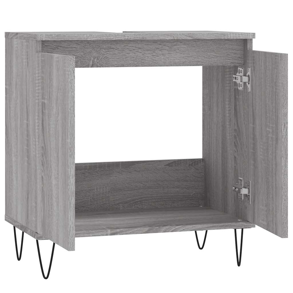 Ντουλάπι Μπάνιου Γκρι Sonoma 58 x 33 x 60 εκ. από Επεξεργ. Ξύλο