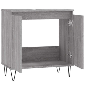 Ντουλάπι Μπάνιου Γκρι Sonoma 58 x 33 x 60 εκ. από Επεξεργ. Ξύλο