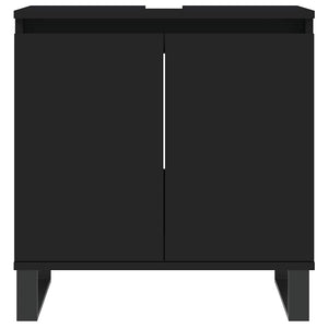 Ντουλάπι Μπάνιου Μαύρο 58 x 33 x 60 εκ. από Επεξεργασμένο Ξύλο