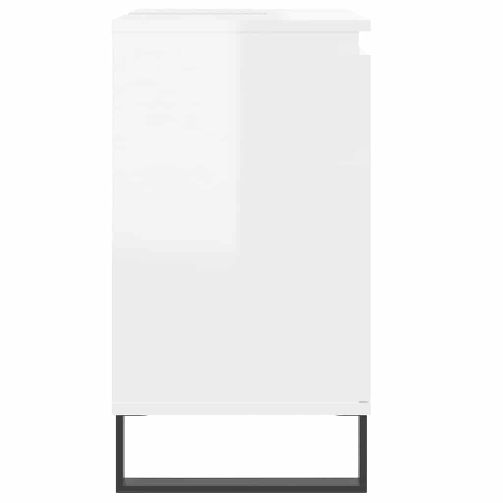 Ντουλάπι Μπάνιου Γυαλ. Λευκό 58 x 33 x 60 εκ. από Επεξεργ. Ξύλο