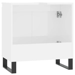 Ντουλάπι Μπάνιου Γυαλ. Λευκό 58 x 33 x 60 εκ. από Επεξεργ. Ξύλο