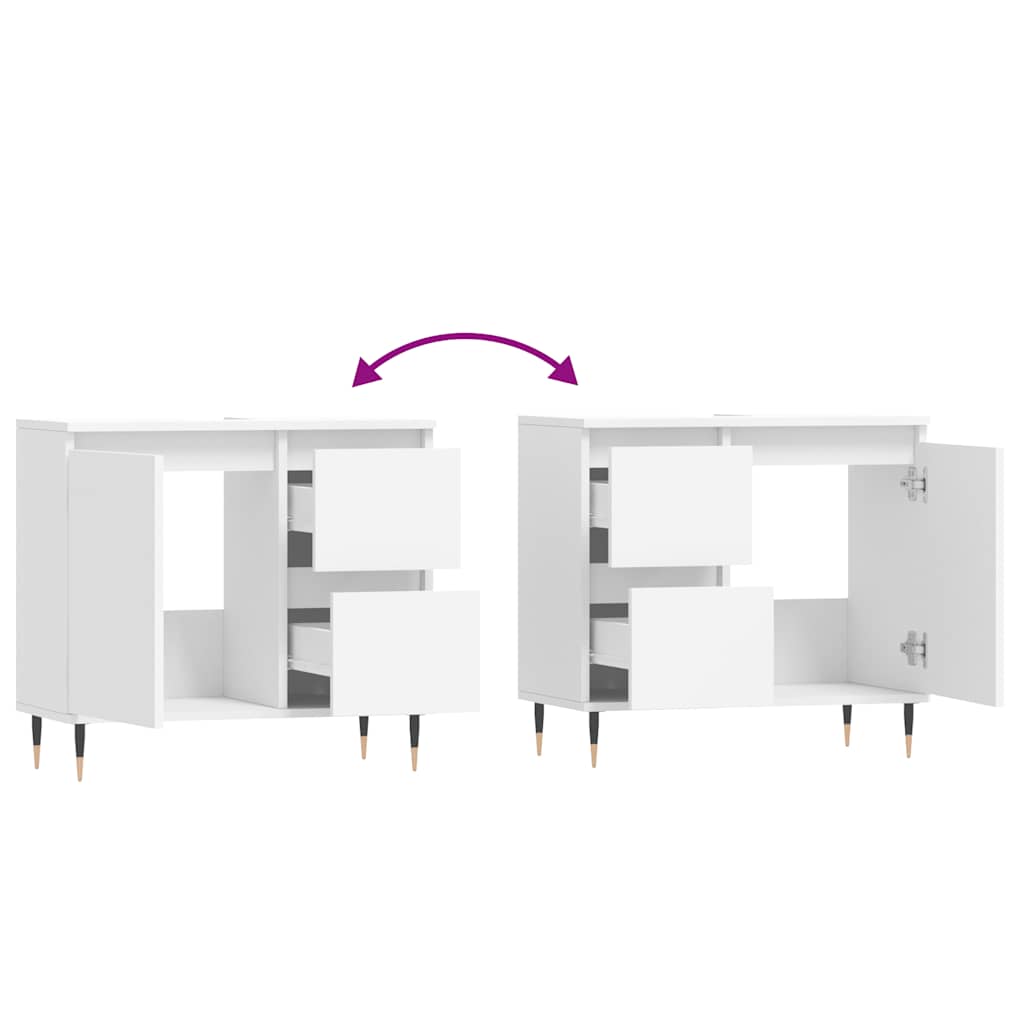 Ντουλάπι Μπάνιου Λευκό 65 x 33 x 60 εκ. από Επεξεργασμένο Ξύλο - Pakobazaar