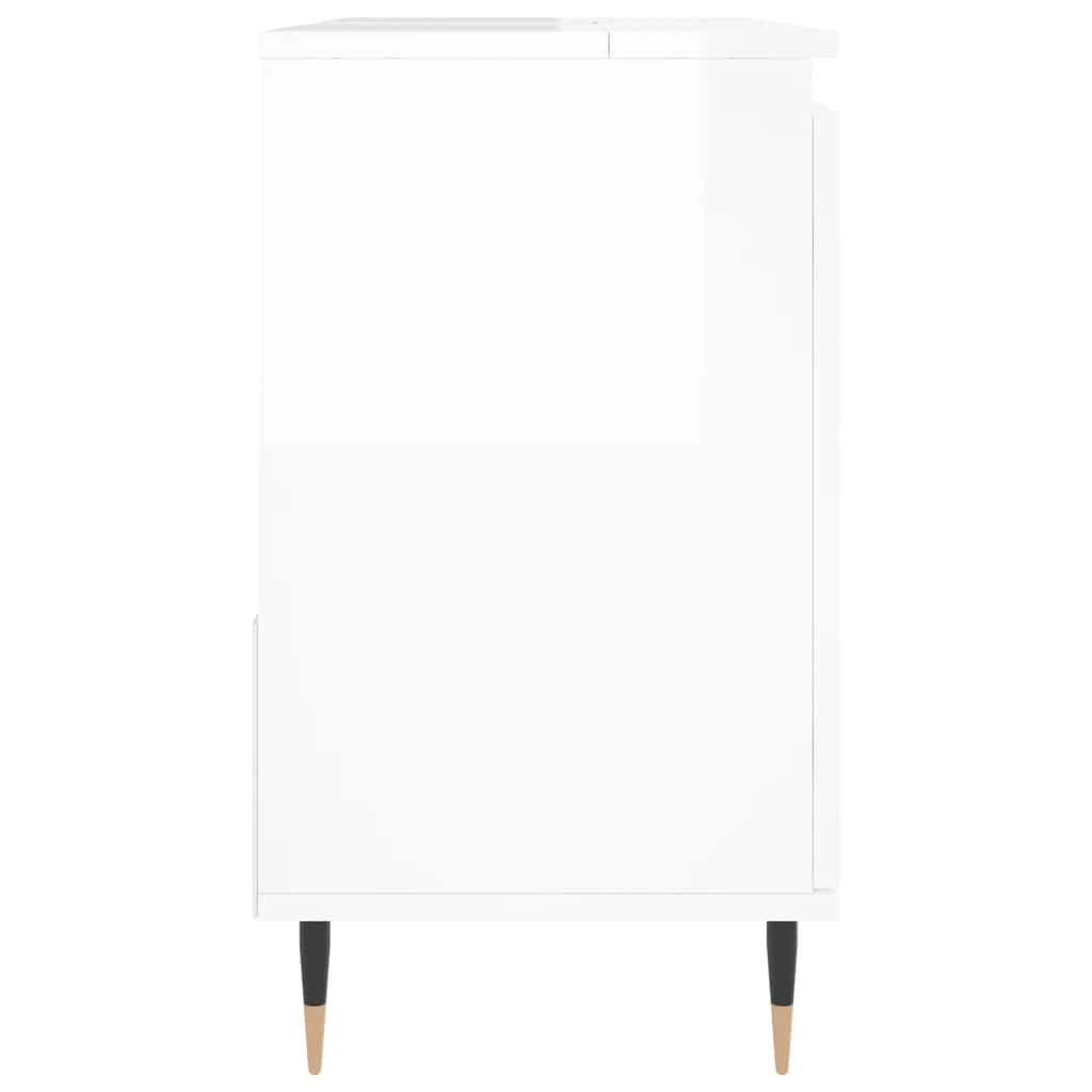 Ντουλάπι Μπάνιου Γυαλιστερό Λευκό 65x33x60 εκ. Επεξεργ. Ξύλο
