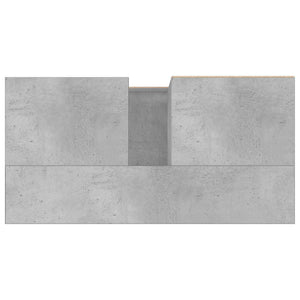 Ντουλάπι Μπάνιου Γκρι Σκυροδέματος 65x33x60 εκ. Επεξ. Ξύλο