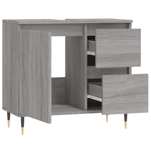 Ντουλάπι Μπάνιου Γκρι Sonoma 65x33x60 εκ. Επεξεργασμένο Ξύλο