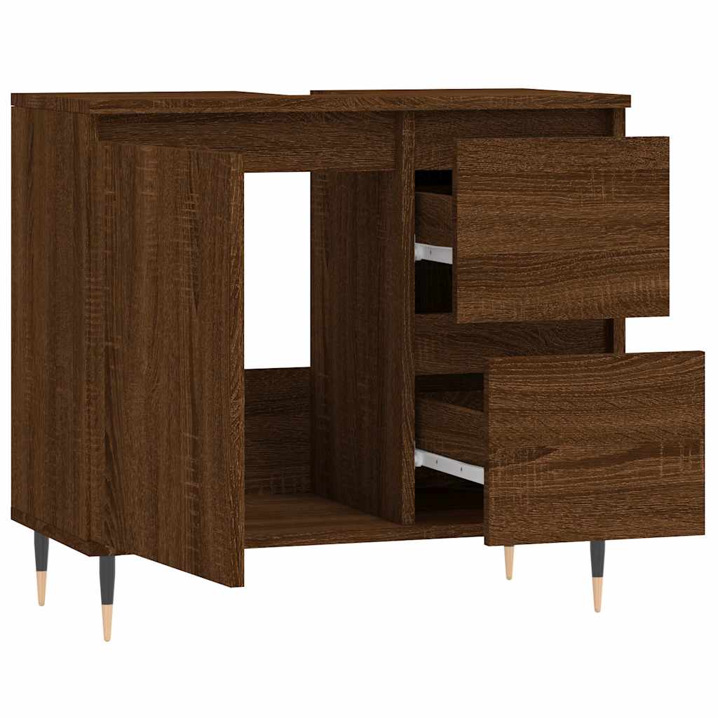 Ντουλάπι Μπάνιου Καφέ Δρυς 65x33x60 εκ. Επεξεργασμένο Ξύλο