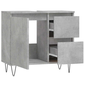 Ντουλάπι Μπάνιου Γκρι Σκυροδέματος 65x33x60 εκ. Επεξ. Ξύλο - Pakobazaar