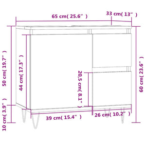 Ντουλάπι Μπάνιου Καπνιστή Δρυς 65x33x60 εκ. Επεξεργασμένο Ξύλο