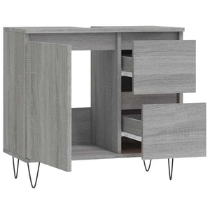 Ντουλάπι Μπάνιου Γκρι Sonoma 65x33x60 εκ. Επεξεργασμένο Ξύλο