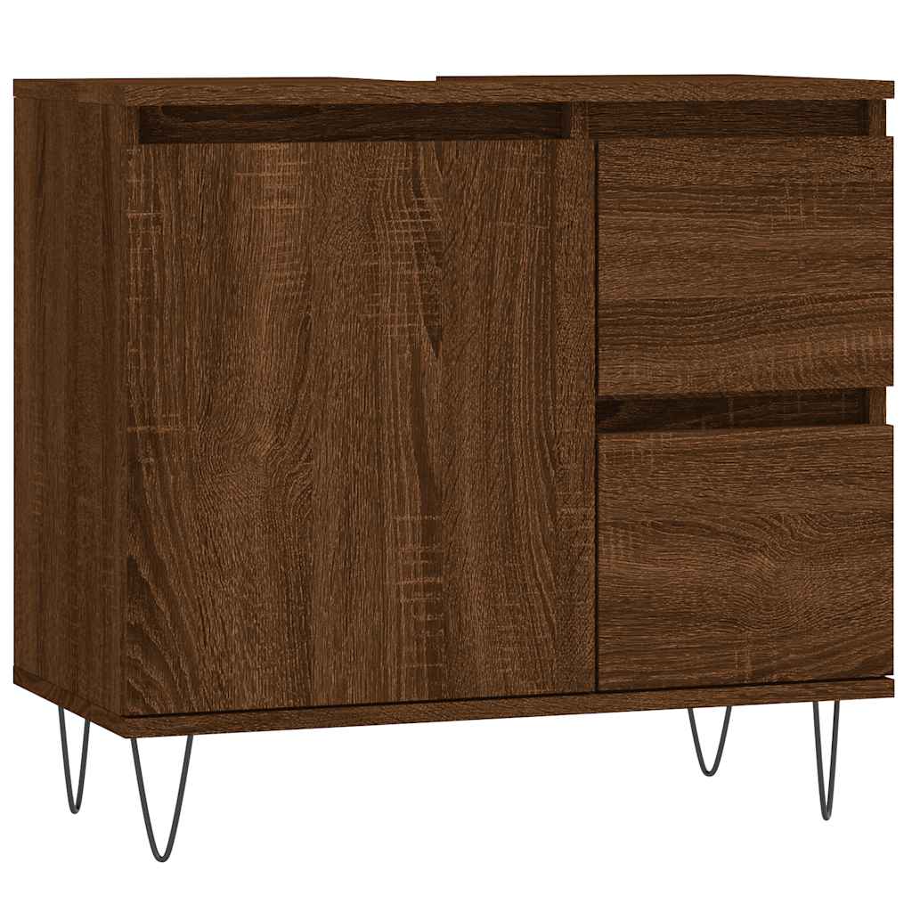 Ντουλάπι Μπάνιου Καφέ Δρυς 65x33x60 εκ. Επεξεργασμένο Ξύλο