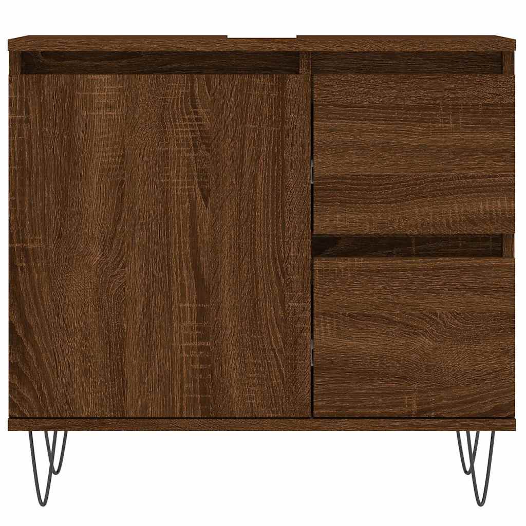 Ντουλάπι Μπάνιου Καφέ Δρυς 65x33x60 εκ. Επεξεργασμένο Ξύλο