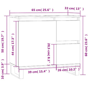 Ντουλάπι Μπάνιου Μαύρο 65x33x60 εκ. Επεξεργασμένο Ξύλο