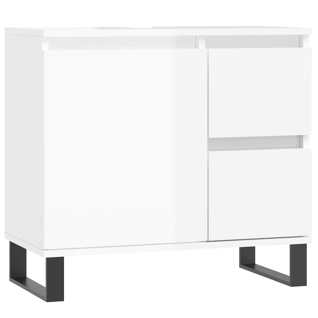 Ντουλάπι Μπάνιου Γυαλιστερό Λευκό 65x33x60 εκ. Επεξεργ. Ξύλο