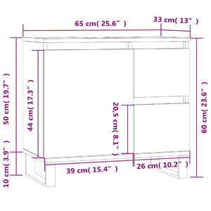 Ντουλάπι Μπάνιου Γυαλιστερό Λευκό 65x33x60 εκ. Επεξεργ. Ξύλο