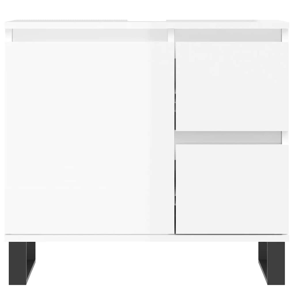 Ντουλάπι Μπάνιου Γυαλιστερό Λευκό 65x33x60 εκ. Επεξεργ. Ξύλο