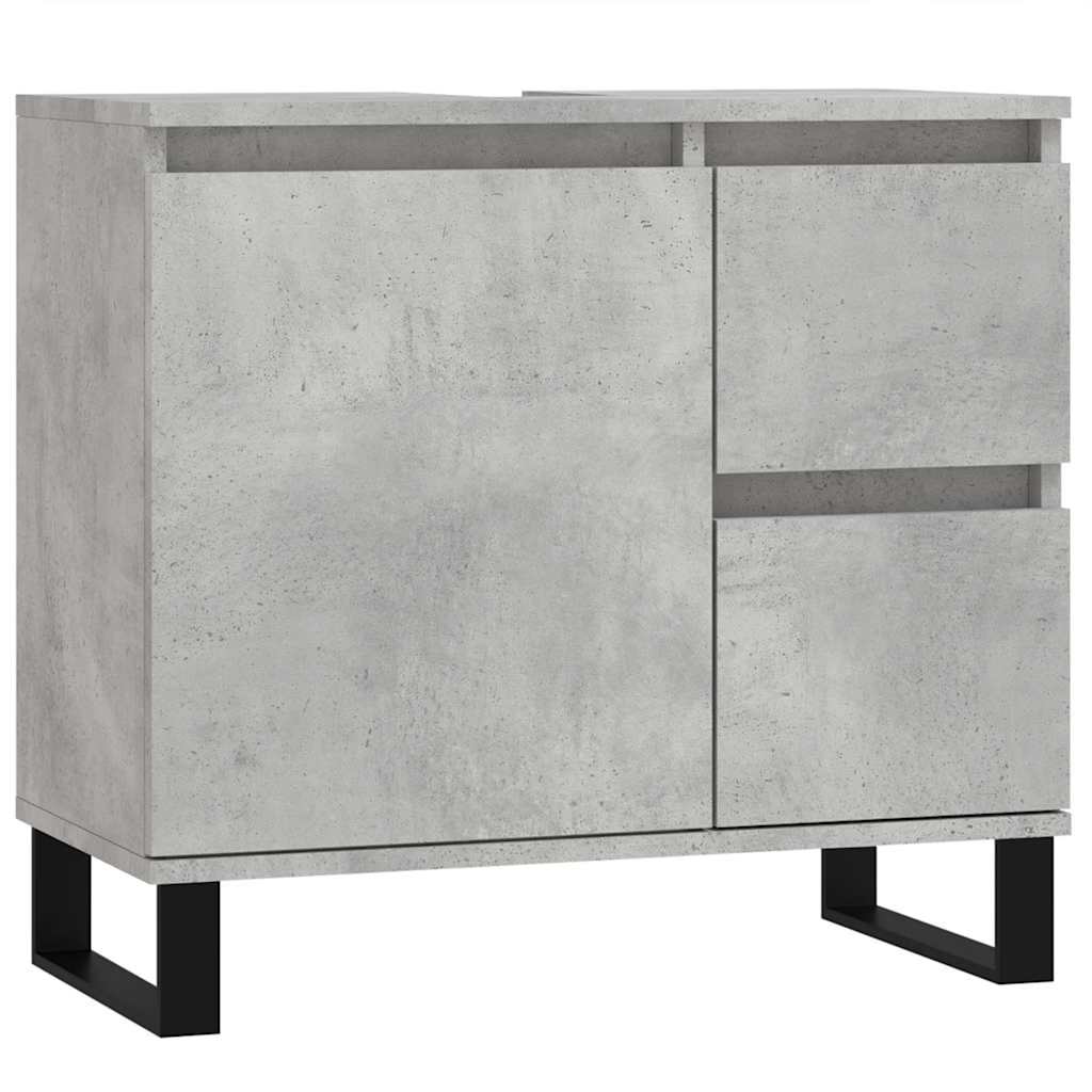 Ντουλάπι Μπάνιου Γκρι Σκυροδέματος 65x33x60 εκ. Επεξ. Ξύλο - Pakobazaar