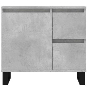 Ντουλάπι Μπάνιου Γκρι Σκυροδέματος 65x33x60 εκ. Επεξ. Ξύλο - Pakobazaar