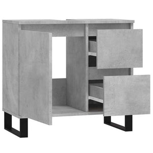 Ντουλάπι Μπάνιου Γκρι Σκυροδέματος 65x33x60 εκ. Επεξ. Ξύλο - Pakobazaar