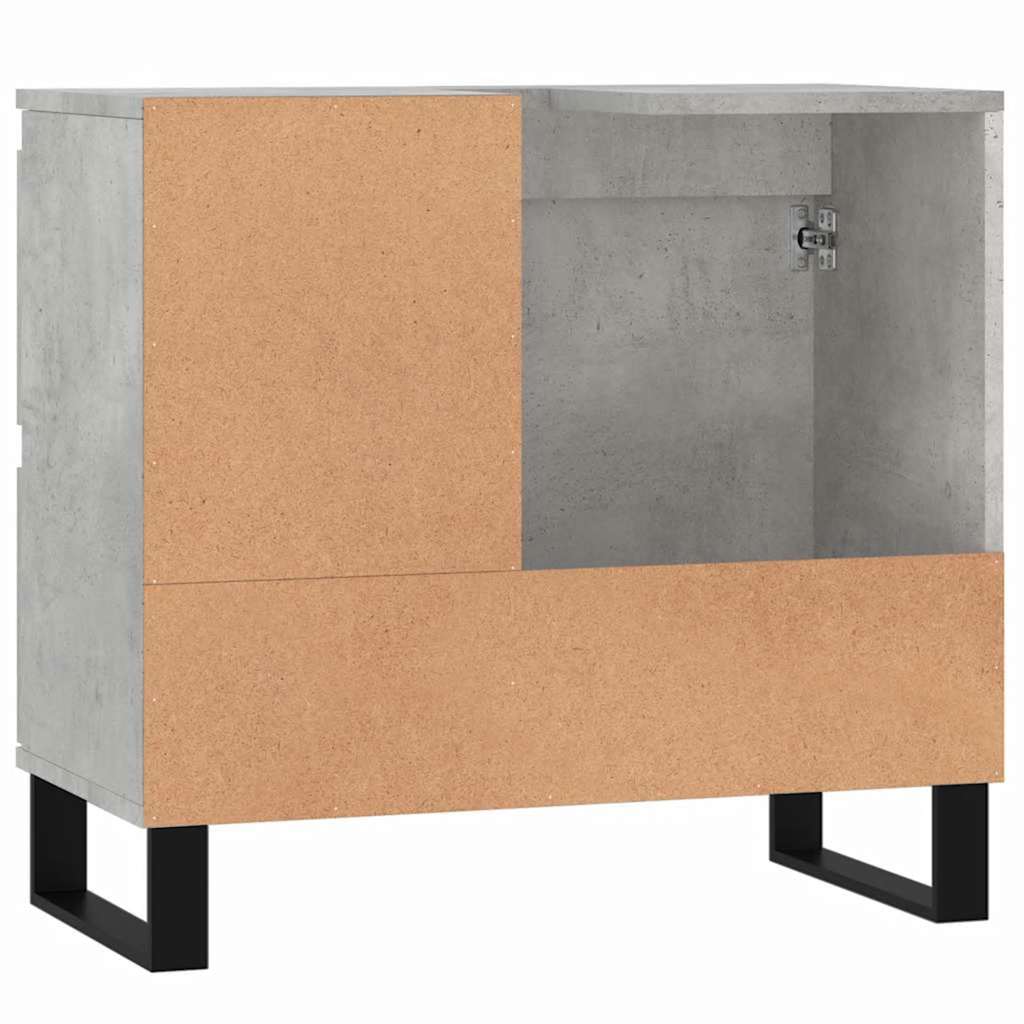 Ντουλάπι Μπάνιου Γκρι Σκυροδέματος 65x33x60 εκ. Επεξ. Ξύλο - Pakobazaar