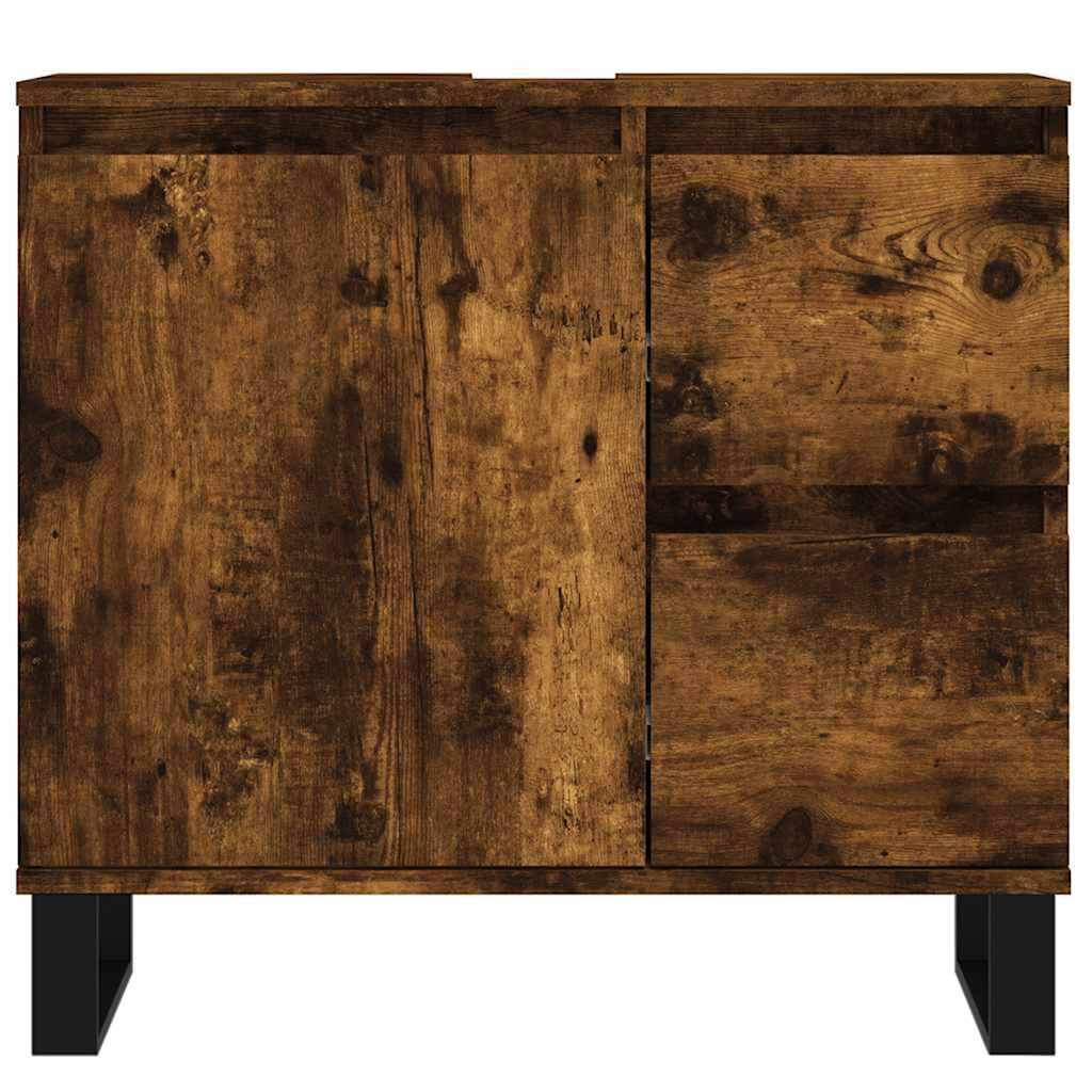 Ντουλάπι Μπάνιου Καπνιστή Δρυς 65x33x60 εκ. Επεξεργασμένο Ξύλο