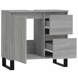 Ντουλάπι Μπάνιου Γκρι Sonoma 65x33x60 εκ. Επεξεργασμένο Ξύλο