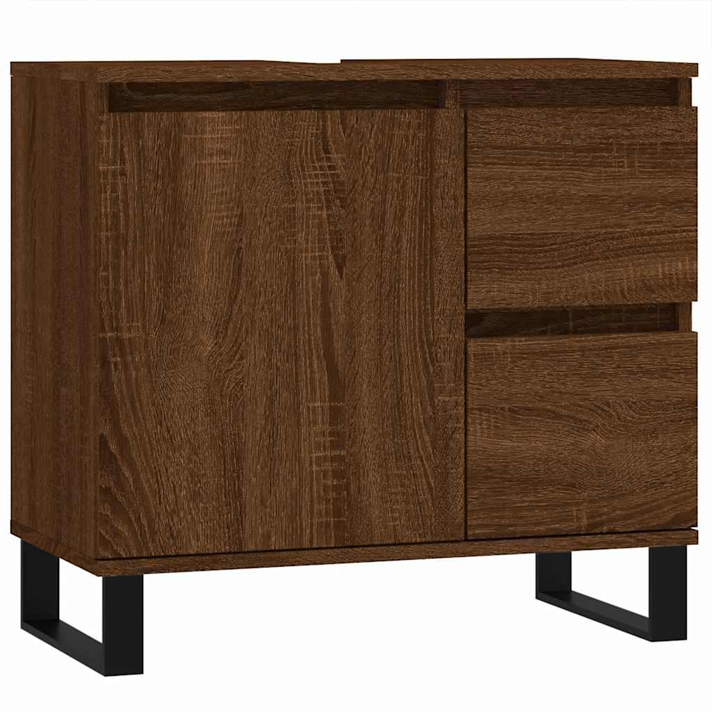Ντουλάπι Μπάνιου Καφέ Δρυς 65x33x60 εκ. Επεξεργασμένο Ξύλο