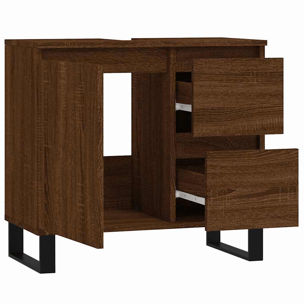 Ντουλάπι Μπάνιου Καφέ Δρυς 65x33x60 εκ. Επεξεργασμένο Ξύλο