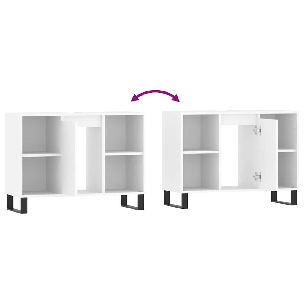 Ντουλάπι Μπάνιου Λευκό 80 x 33 x 60 εκ. Επεξεργασμένο Ξύλο - Pakobazaar