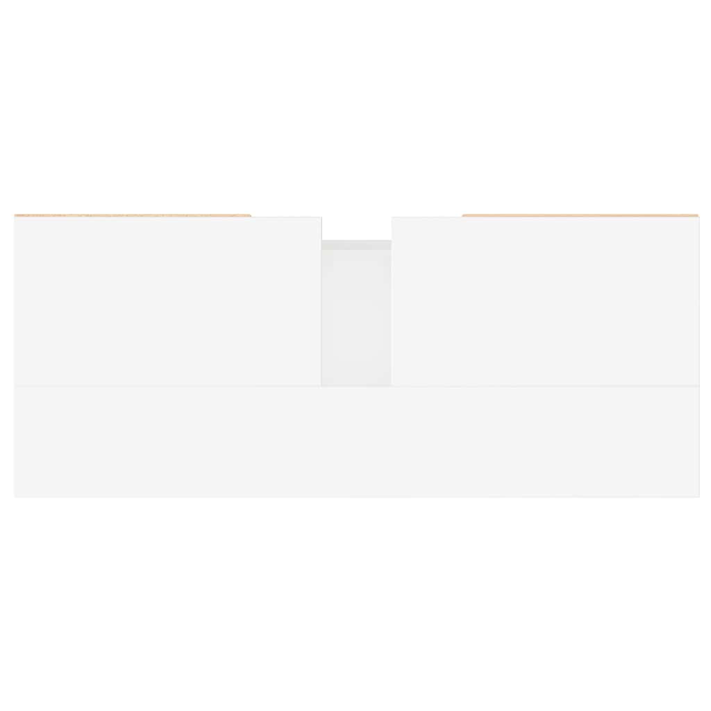 Ντουλάπι Μπάνιου Γυαλ. Λευκό 80 x 33 x 60 εκ. από Επεξεργ. Ξύλο - Pakobazaar