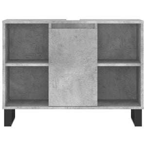 Ντουλάπι Μπάνιου Γκρι Σκυροδέματος 80x33x60 εκ. Επεξ. Ξύλο