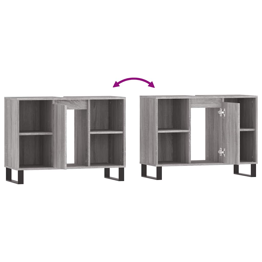 Ντουλάπι Μπάνιου Γκρι Sonoma 80 x 33 x 60 εκ. από Επεξεργ. Ξύλο - Pakobazaar