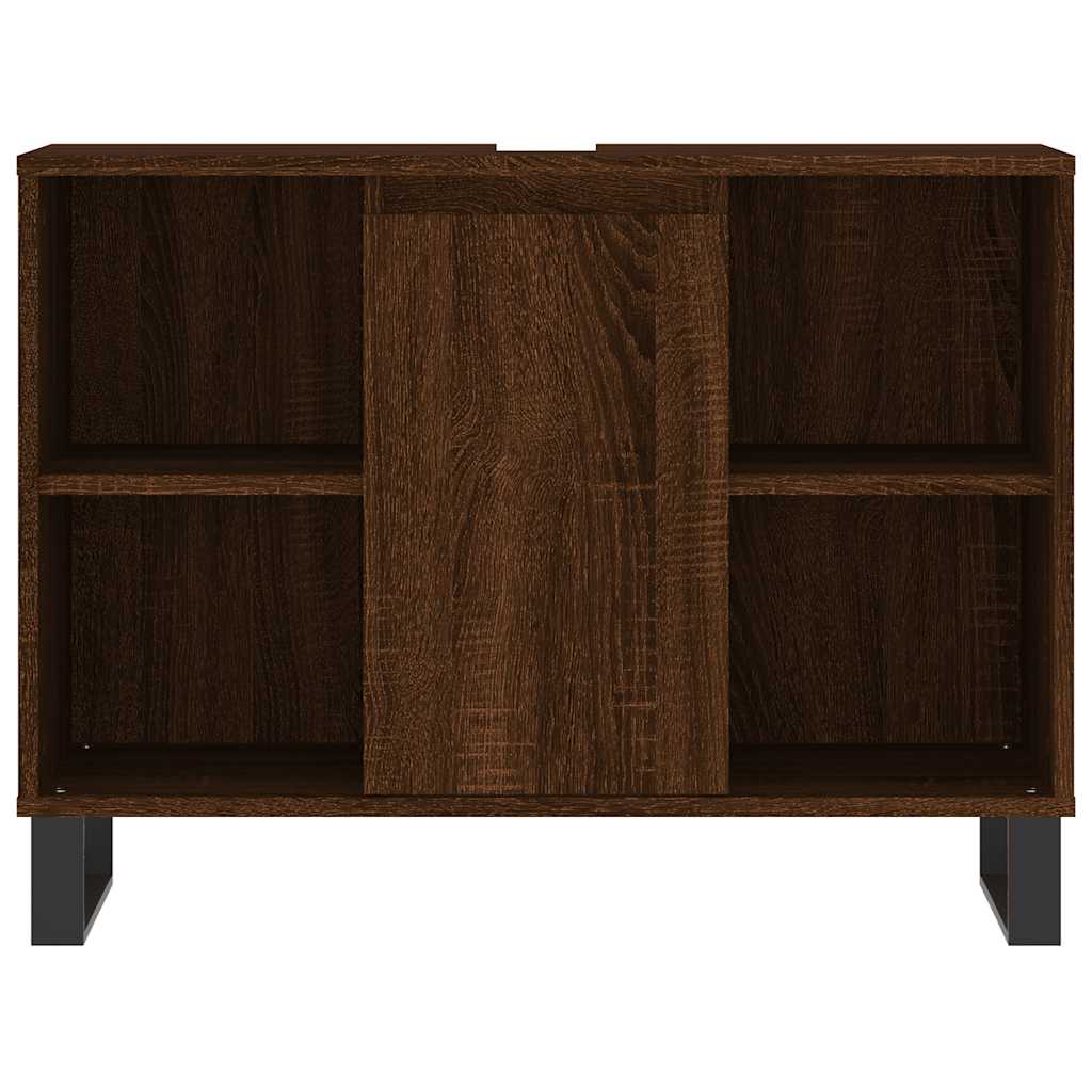 Ντουλάπι Μπάνιου Καφέ Δρυς 80 x 33 x 60 εκ. Επεξεργασμένο Ξύλο