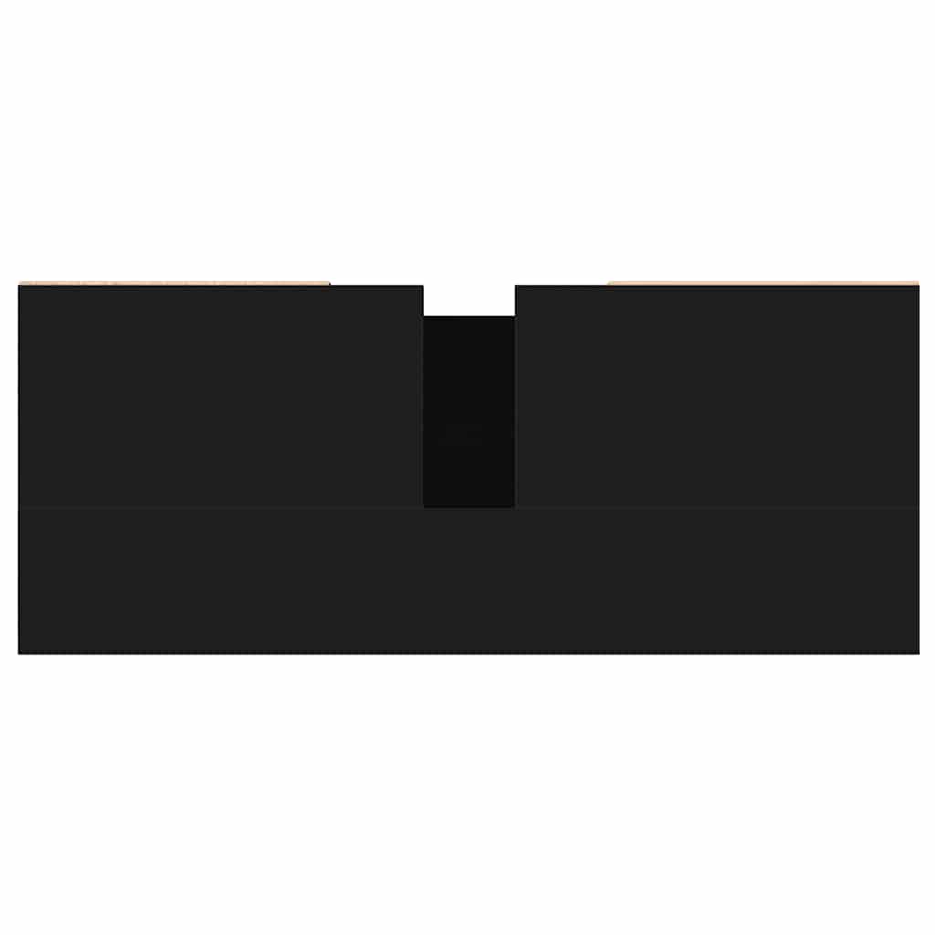 Ντουλάπι Μπάνιου Μαύρο 80 x 33 x 60 εκ. από Επεξεργασμένο Ξύλο - Pakobazaar