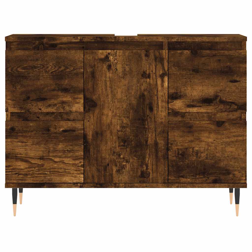 Ντουλάπι Μπάνιου Καπνιστή Δρυς 80 x 33 x 60 εκ. Επεξεργ. Ξύλο - Pakobazaar