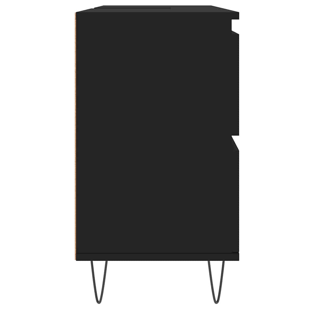 Ντουλάπι Μπάνιου Μαύρο 80 x 33 x 60 εκ. από Επεξεργασμένο Ξύλο - Pakobazaar