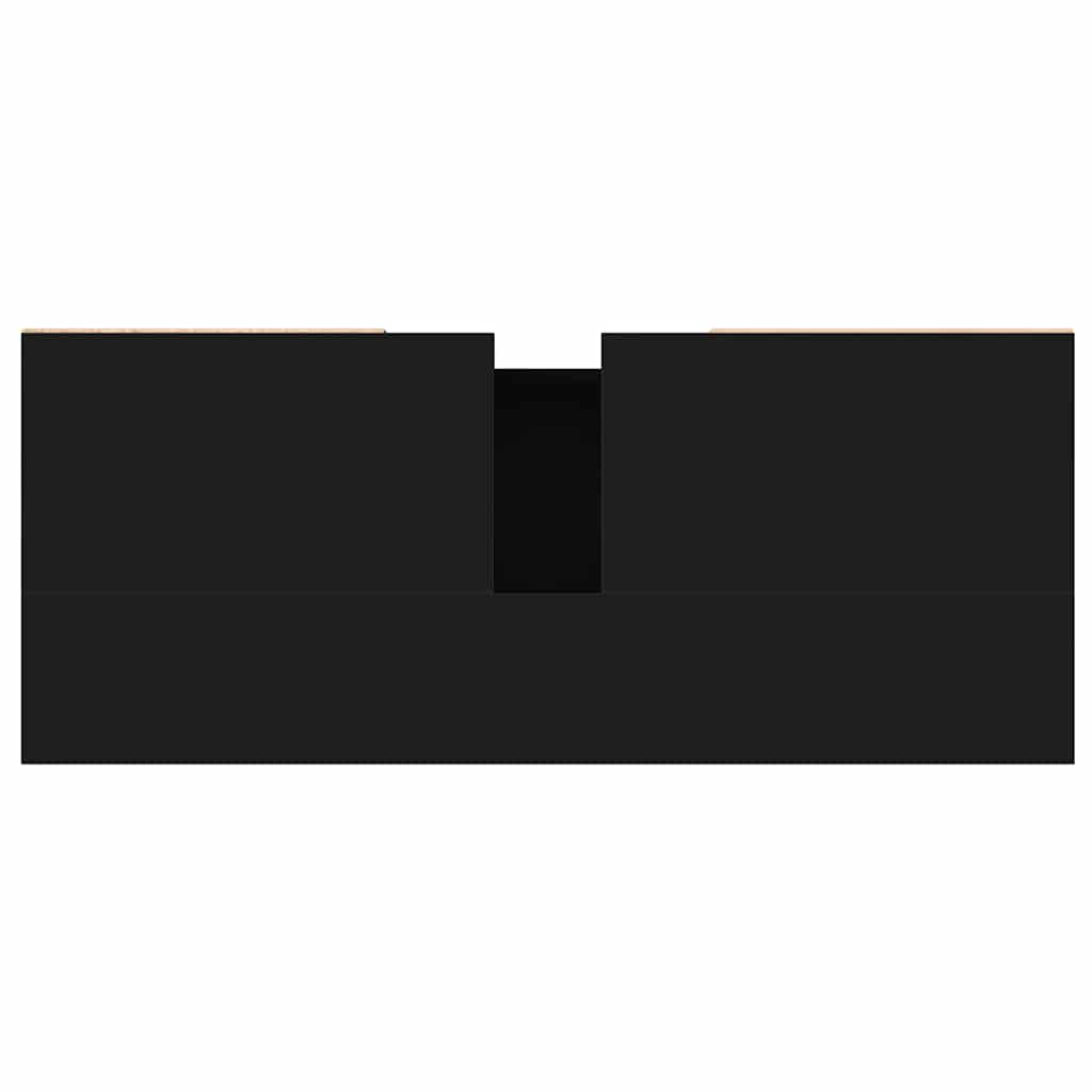 Ντουλάπι Μπάνιου Μαύρο 80 x 33 x 60 εκ. από Επεξεργασμένο Ξύλο - Pakobazaar