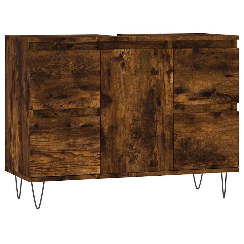 Ντουλάπι Μπάνιου Καπνιστή Δρυς 80 x 33 x 60 εκ. Επεξεργ. Ξύλο