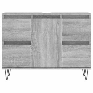Ντουλάπι Μπάνιου Γκρι Sonoma 80 x 33 x 60 εκ. από Επεξεργ. Ξύλο