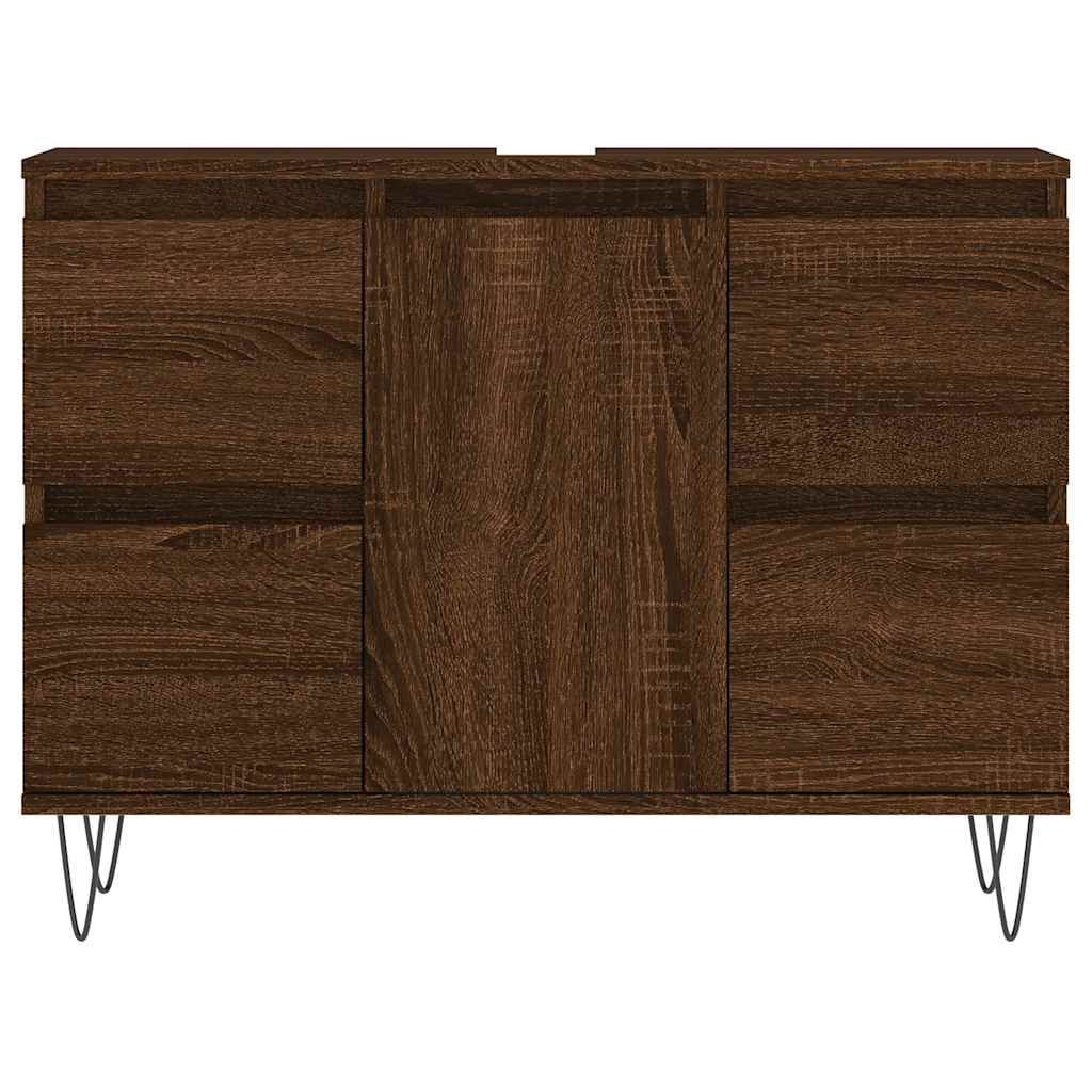 Ντουλάπι Μπάνιου Καφέ Δρυς 80 x 33 x 60 εκ. Επεξεργασμένο Ξύλο