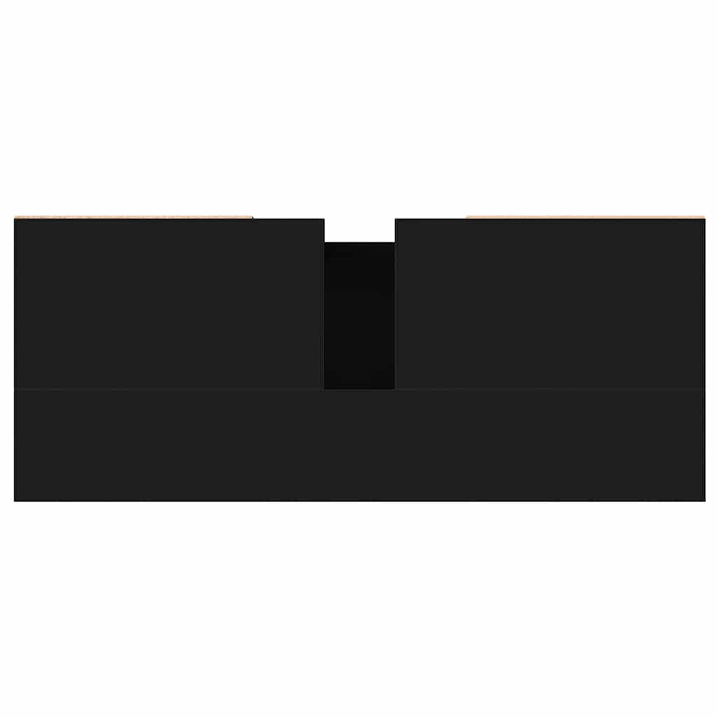 Ντουλάπι Μπάνιου Μαύρο 80 x 33 x 60 εκ. από Επεξεργασμένο Ξύλο