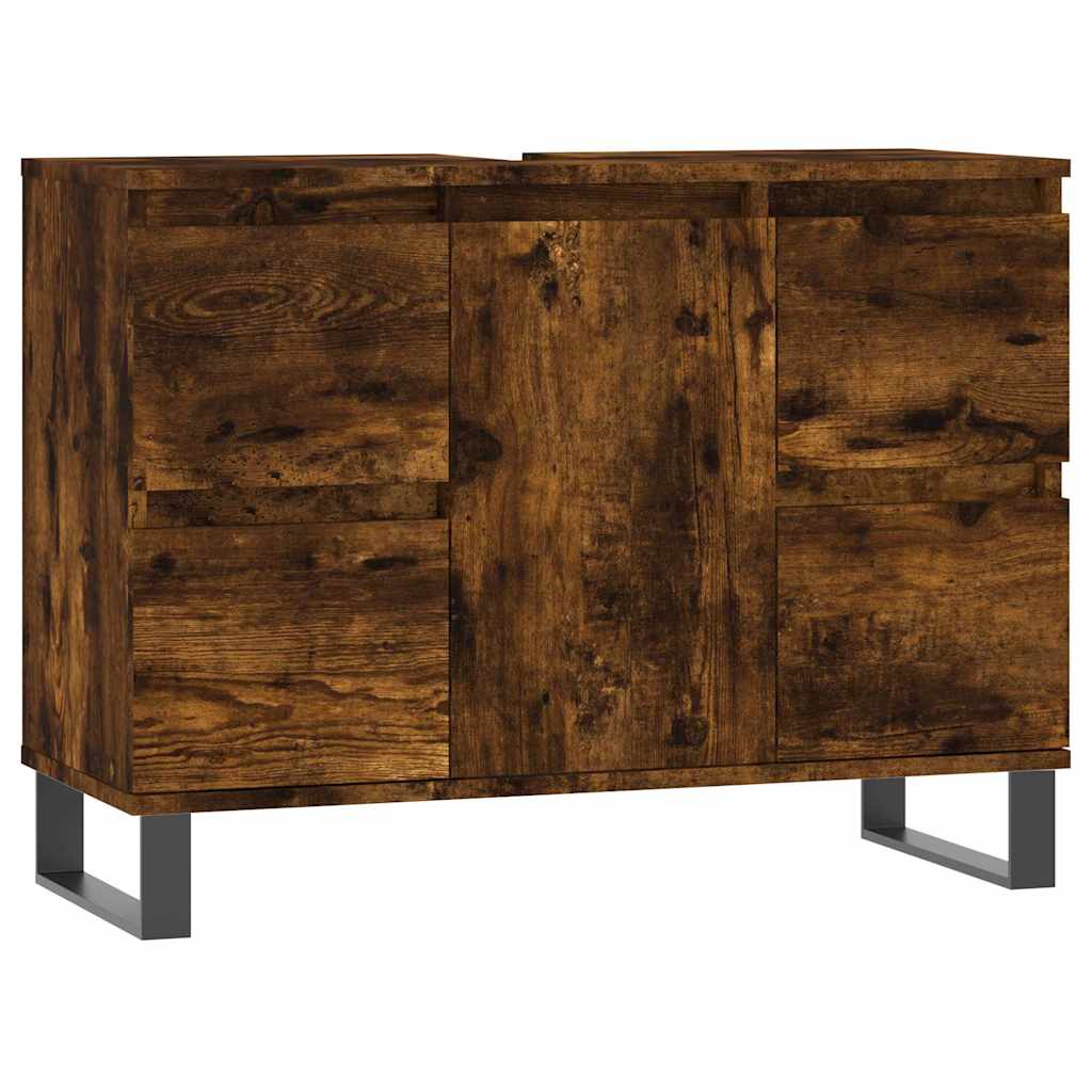 Ντουλάπι Μπάνιου Καπνιστή Δρυς 80 x 33 x 60 εκ. Επεξεργ. Ξύλο - Pakobazaar