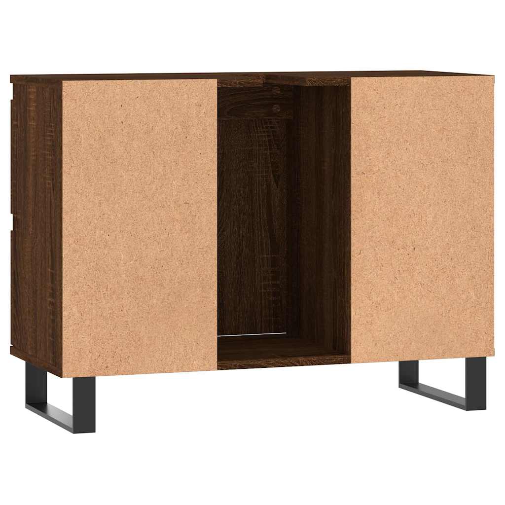 Ντουλάπι Μπάνιου Καφέ Δρυς 80 x 33 x 60 εκ. Επεξεργασμένο Ξύλο
