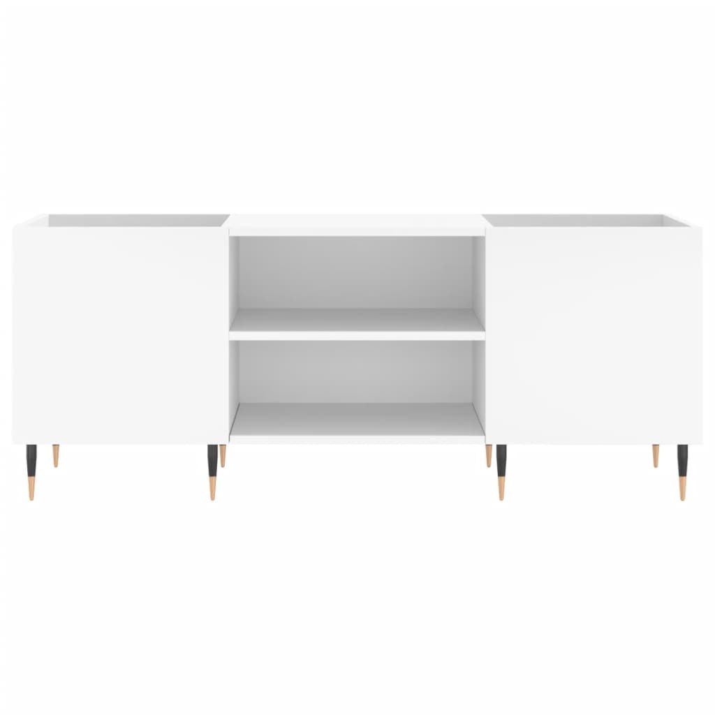Δισκοθήκη Λευκή 121 x 38 x 48 εκ. Επεξεργασμένο Ξύλο